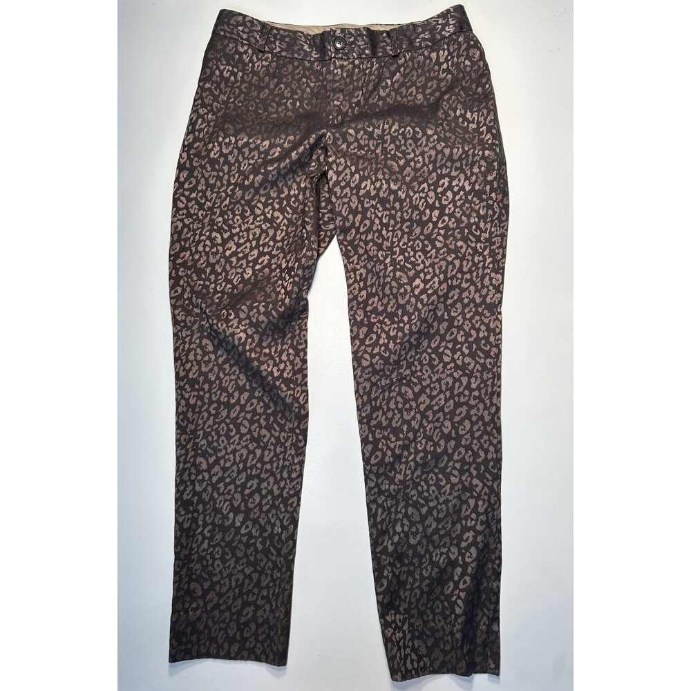Banana Republic Women’s Camden Ankle Pants Leopard Print size 6 Brown 31X29